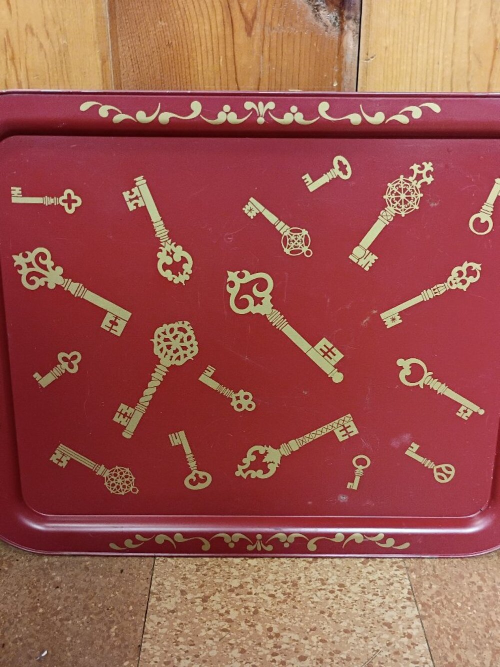 Vintage Serving Tray Retro Key Party Tray Shabby Chic READ
